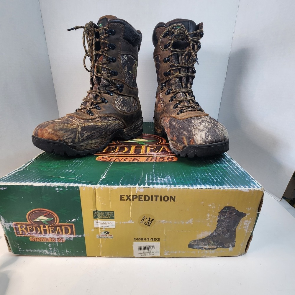 Redhead Expedition Waterproof Thinsulate Hunting Boots 8 1/2 M Thinsulate Camo